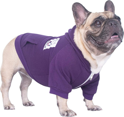 Stylish Dark Purple Hoodie for Dogs - Perfect Sweatshirt for Pugs, French Bulldogs, Boston Terriers, and More! Ideal for Cold Weather! Size Small