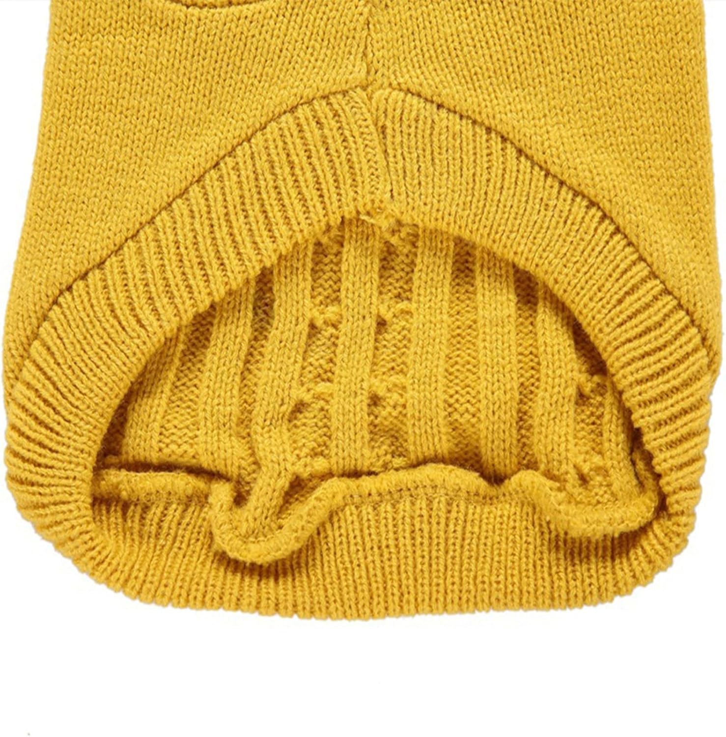 Knitted Winter Sweater for Small Dogs and Cats - Warm Yellow Sweatshirt for Puppies and Kittens