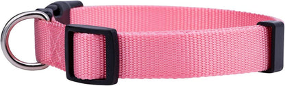 Adjustable Nylon Dog Collar for Small, Medium, and Large Pets - Available in Cute Colors for All Genders (Small, Pink)