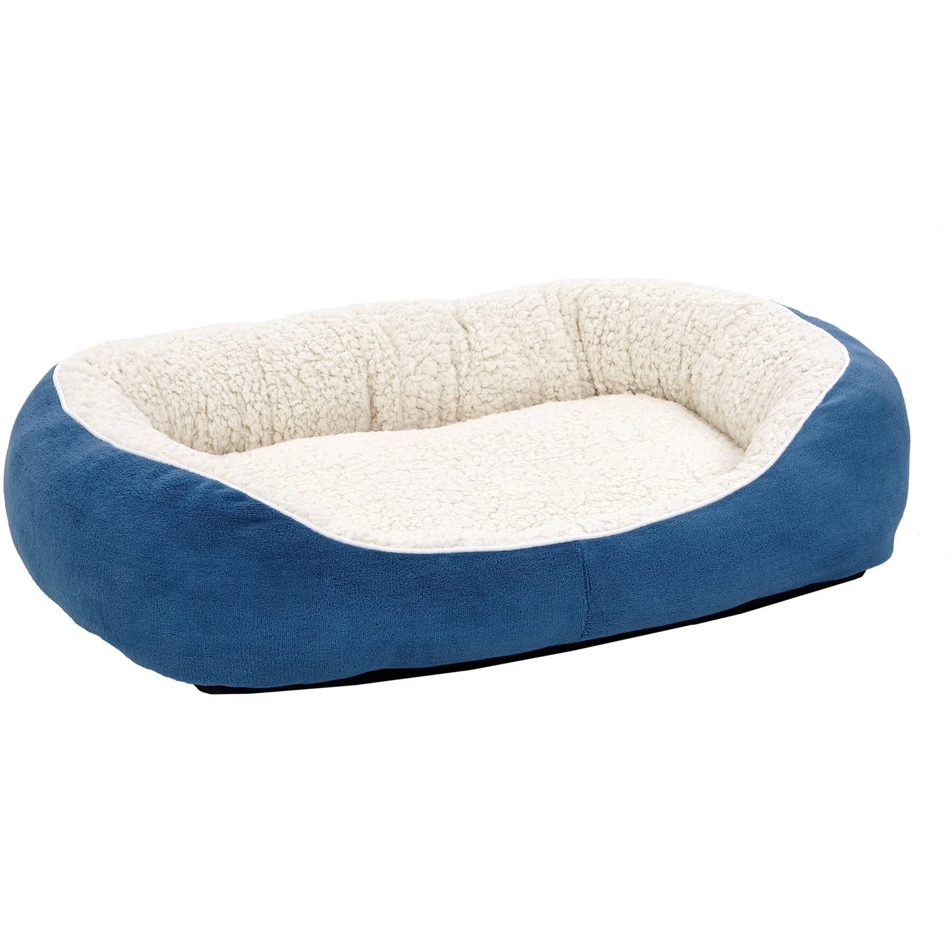 Overstuffed Micro-Terry Cuddle Pet Bed for Medium Dogs and Cats - Cozy Blue Comfort by Midwest Homes for Pets