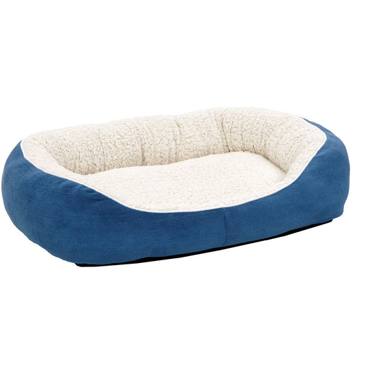 Overstuffed Micro-Terry Cuddle Pet Bed for Medium Dogs and Cats - Cozy Blue Comfort by Midwest Homes for Pets
