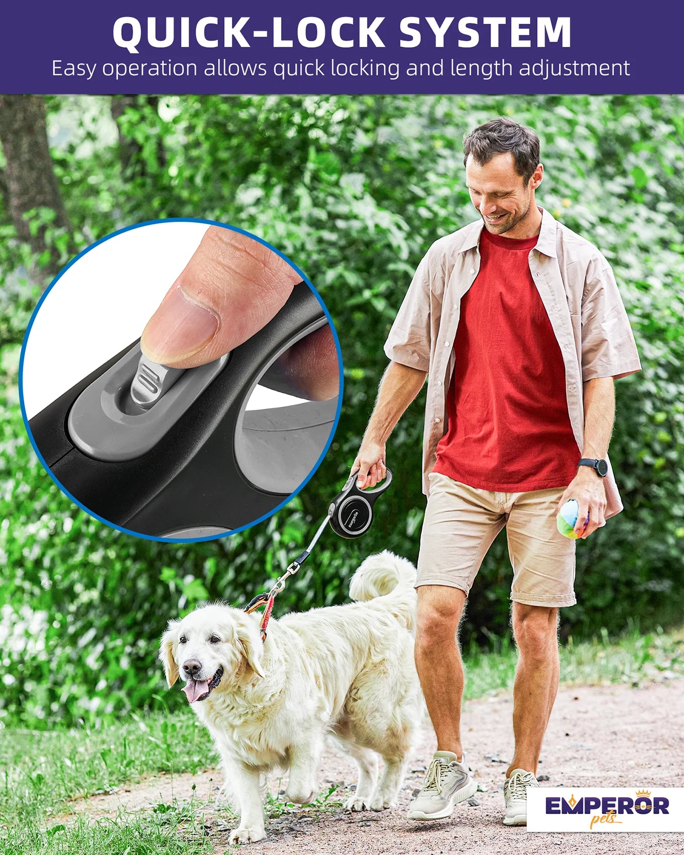 16 Ft Heavy-Duty Retractable Dog Leash for Large Dogs - Durable & Stylish Gray Design - Supports Up to 110 lbs