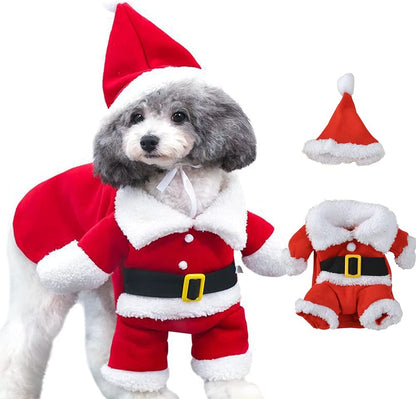 Festive Holiday Costumes for Dogs and Cats - Cosplay Outfit with Cap in Red, X-Large