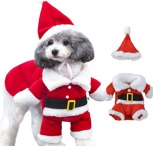 Festive Holiday Costumes for Dogs and Cats - Cosplay Outfit with Cap in Red, X-Large