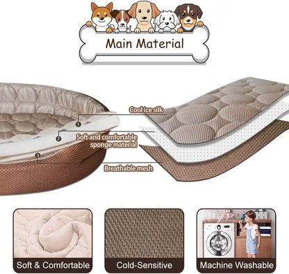 Cooling Pet Bed for Indoor Cats and Small Dogs, Machine Washable and Breathable Cooling Mat