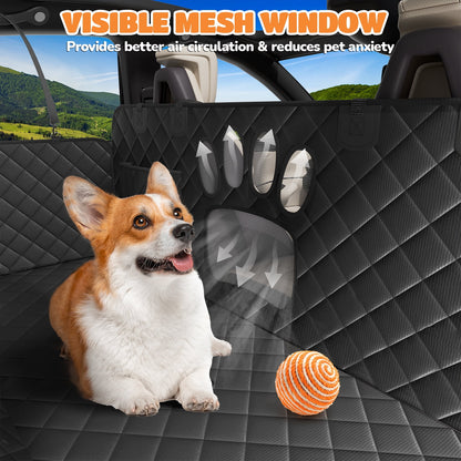 Non-Slip Waterproof Dog Car Hammock with Seatbelt - Scratch-Resistant Back Seat Protector