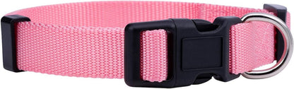 Adjustable Nylon Dog Collar for Small, Medium, and Large Pets - Available in Cute Colors for All Genders (Small, Pink)