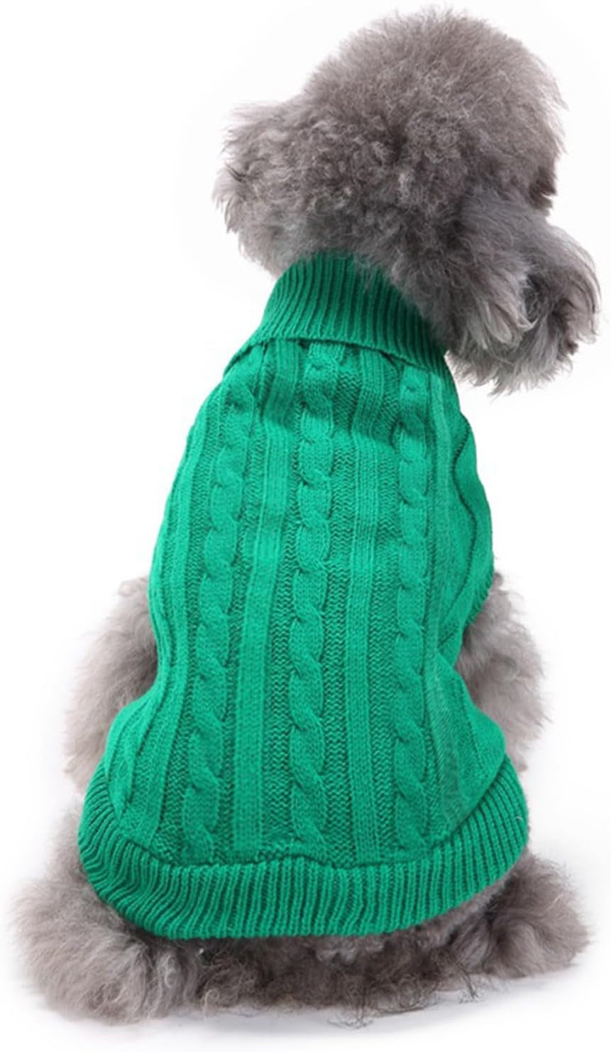 Knitted Winter Sweater for Small Dogs and Cats - Xx-Small, Green