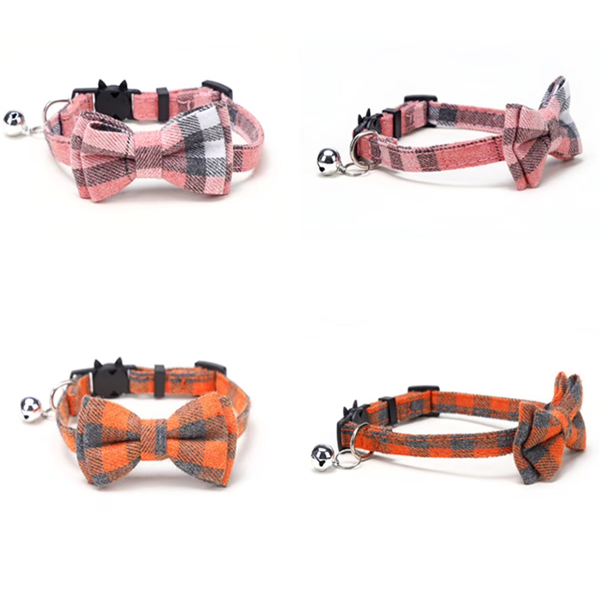 Adjustable Breakaway Cat Collar Kit with Bell and Bow Tie