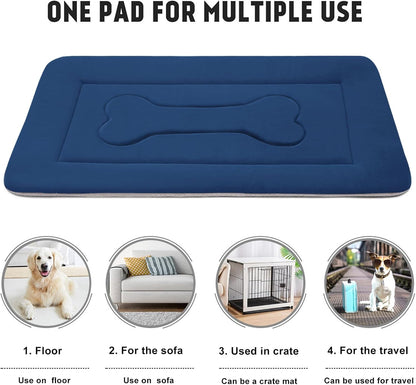 Large Non-Slip Washable Dog Bed Crate Mat - 42 Inch Soft Mattress Kennel Pad