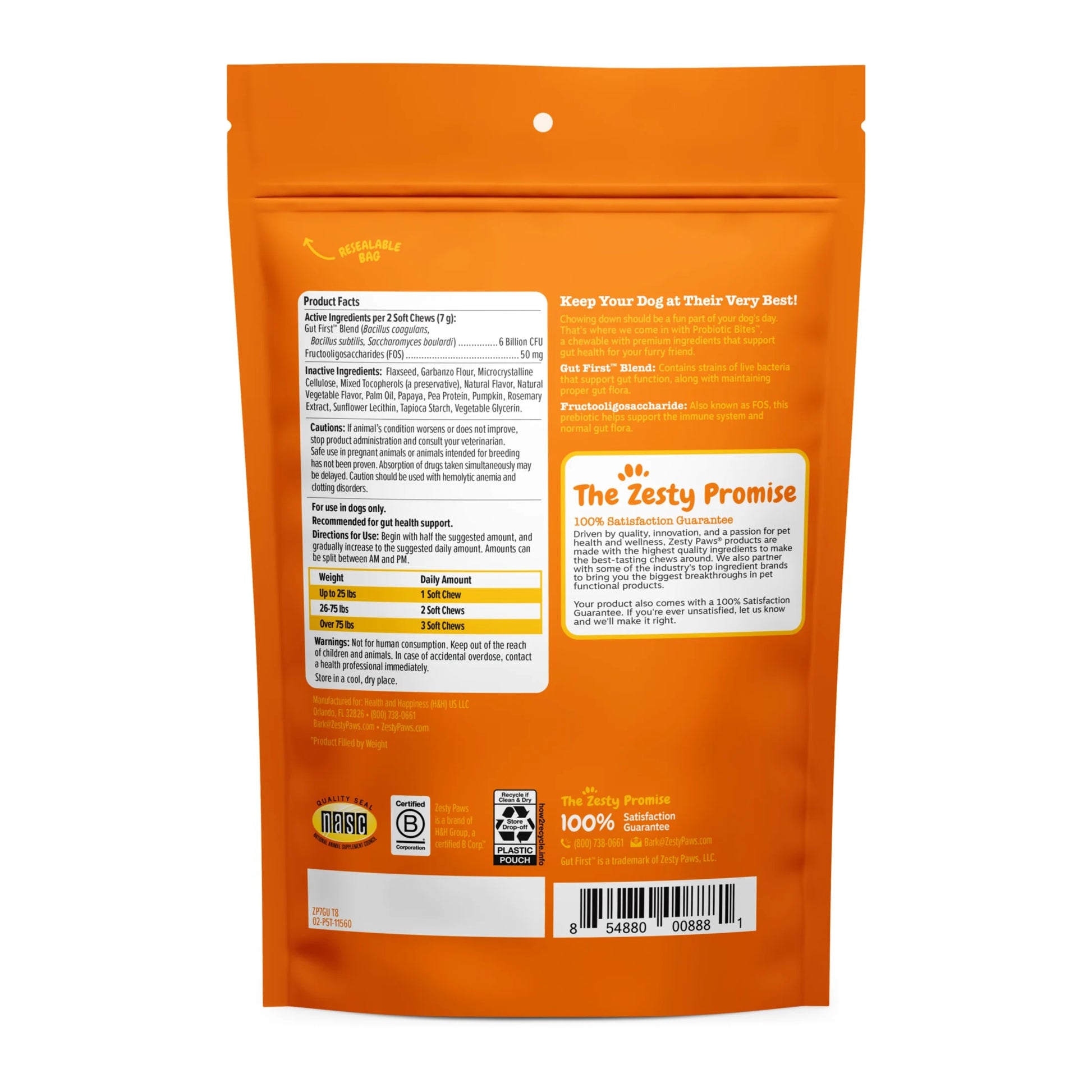 Probiotic Bites Dog Supplement - Pumpkin Flavor, 3 Pack, 60 Count