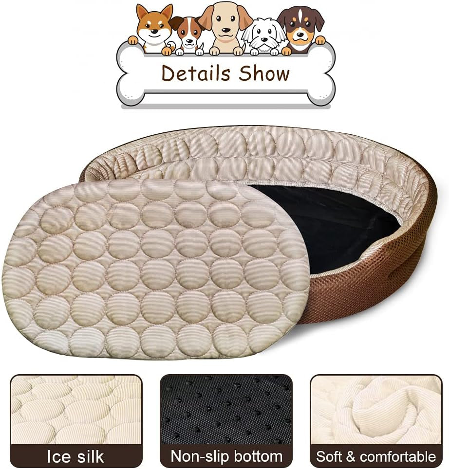 Cooling Pet Bed for Indoor Cats and Small Dogs, Machine Washable and Breathable Cooling Mat