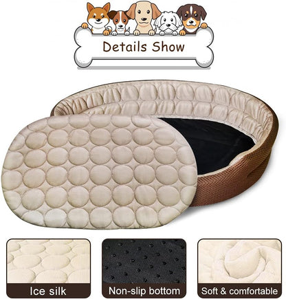 Cooling Pet Bed for Indoor Cats and Small Dogs, Machine Washable and Breathable Cooling Mat