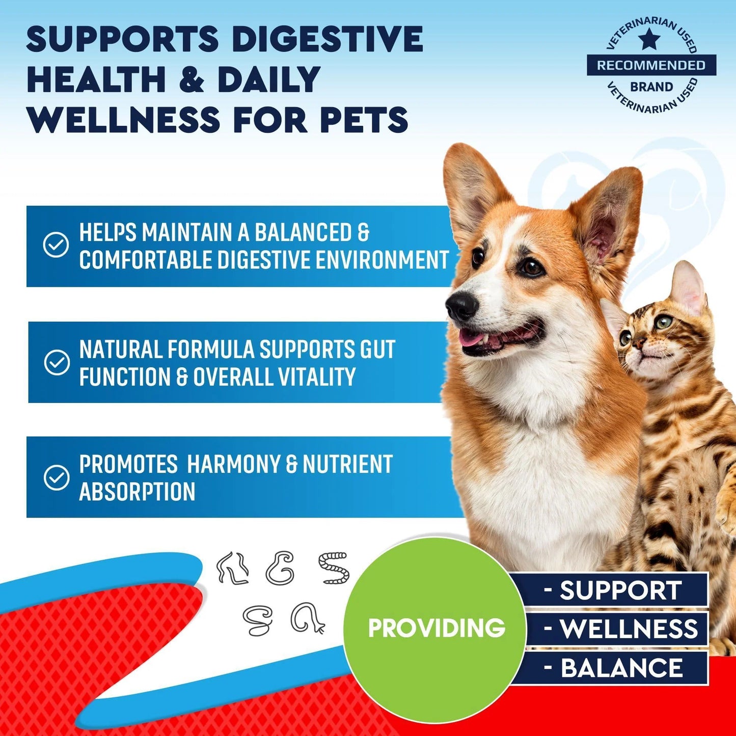 Natural Intestinal Defense for Dogs and Cats - Herbal Cleanse with Wormwood and Black Walnut for Healthy Gut Flora Balance - Advanced Broad Spectrum Formula - 2 Pack (60 mL)