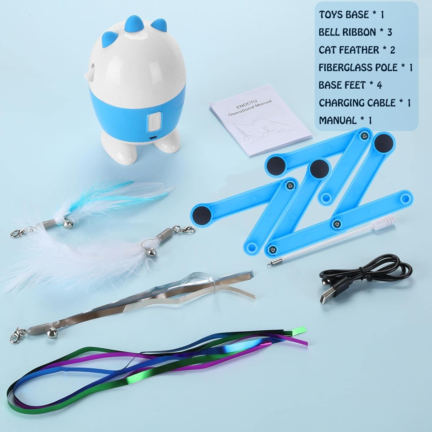 Interactive Cat Toy: 2-in-1 Rechargeable Light and Feather Exercise Toy for Indoor Cats with Adjustable Automatic Features