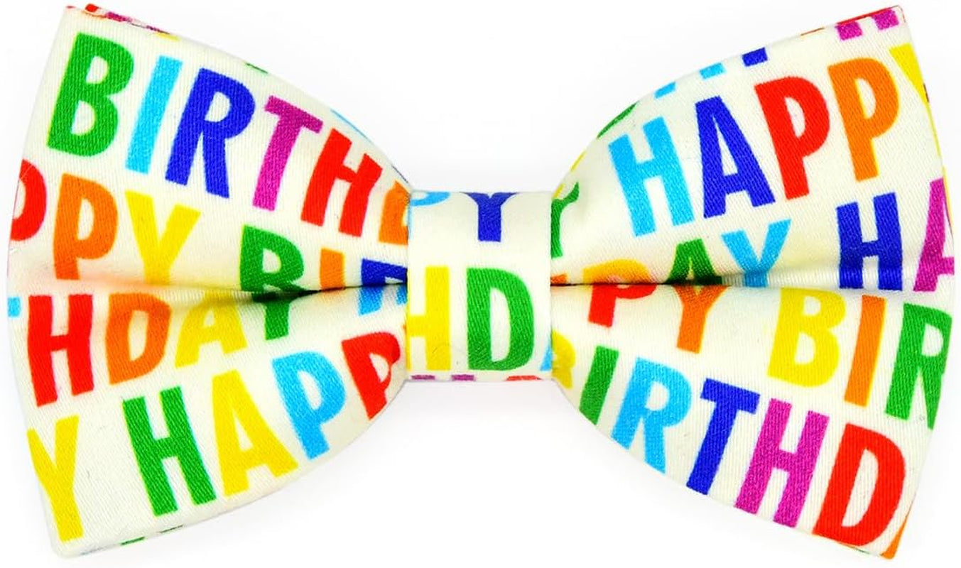 Happy Birthday Cat Breakaway Collar Bow Tie with Bell, Wedding/Birthday Cat Accessories