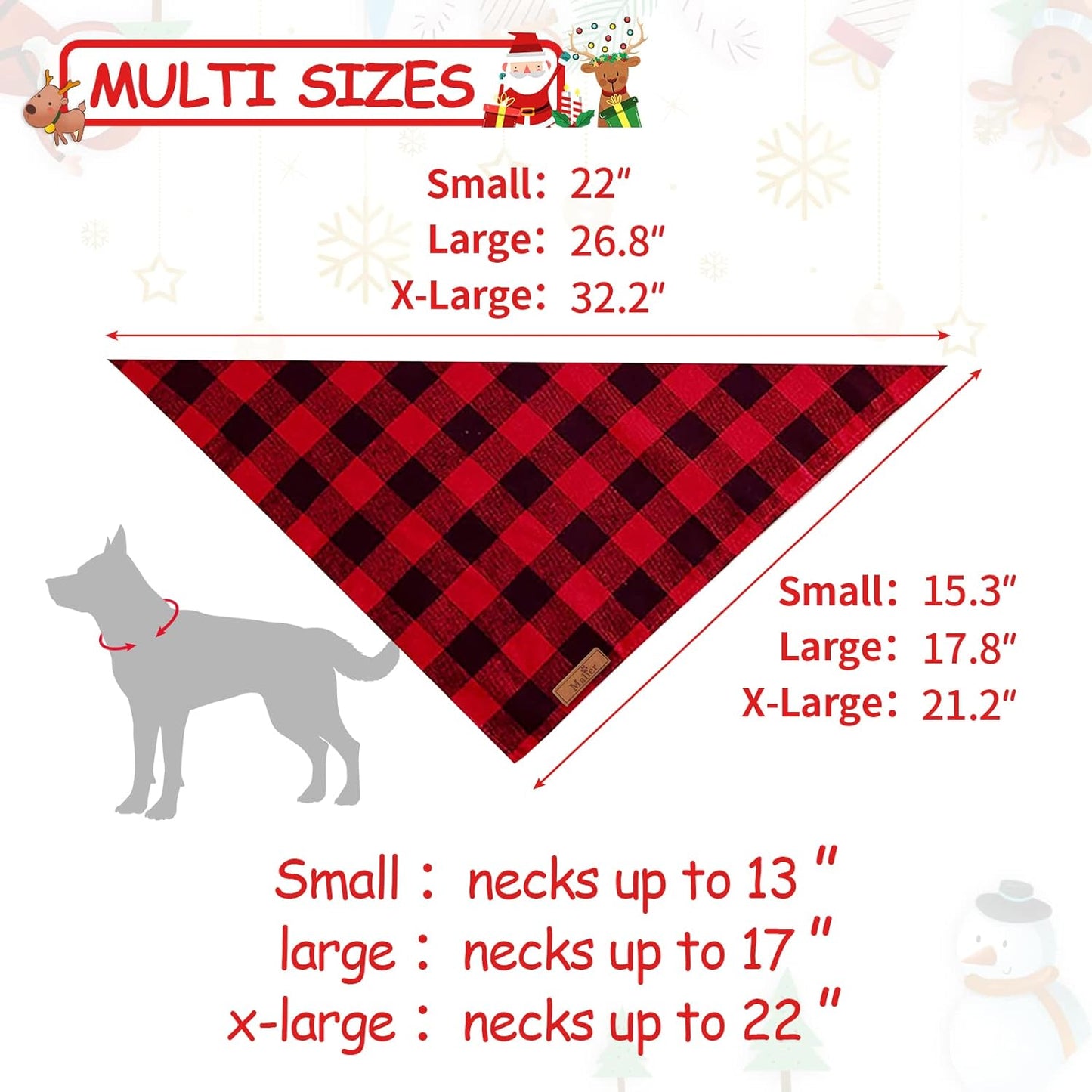2 Pack Dog Bandana Christmas Classic Plaid Pet Bandana Scarf Triangle Bibs Kerchief Set Pet Costume Accessories Decoration for Small Medium Large Dogs Cats Pets