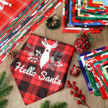 30-Piece Christmas Dog Bandana Set - Holiday Pet Costumes and Accessories for Dogs and Cats