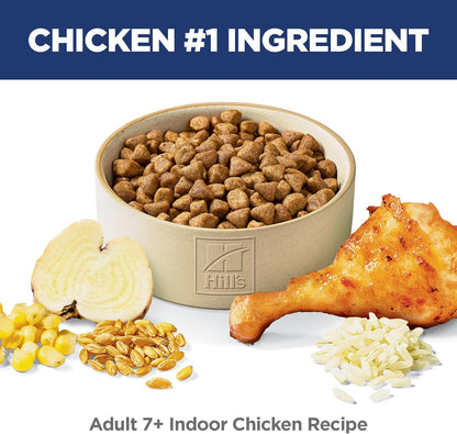 Hill'S Science Diet Adult 7+ Indoor Dry Cat Food, Chicken, 15.5 Lb. Bag