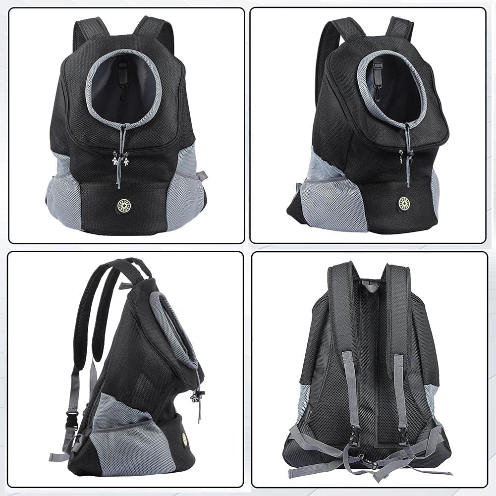 Compact Dog Backpack Carrier for Travel and Hiking with Breathable Head-Out Design and Padded Shoulder Straps