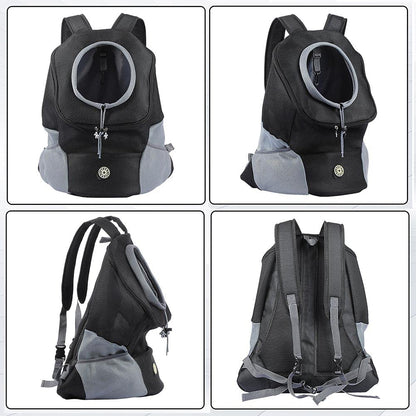 Compact Dog Backpack Carrier for Travel and Hiking with Breathable Head-Out Design and Padded Shoulder Straps