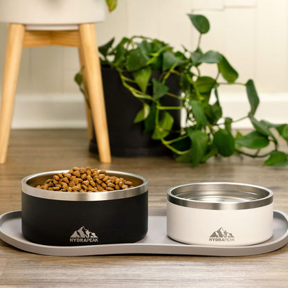 8 Cup Stainless Steel Dog Bowls for Water or Food - Cloud