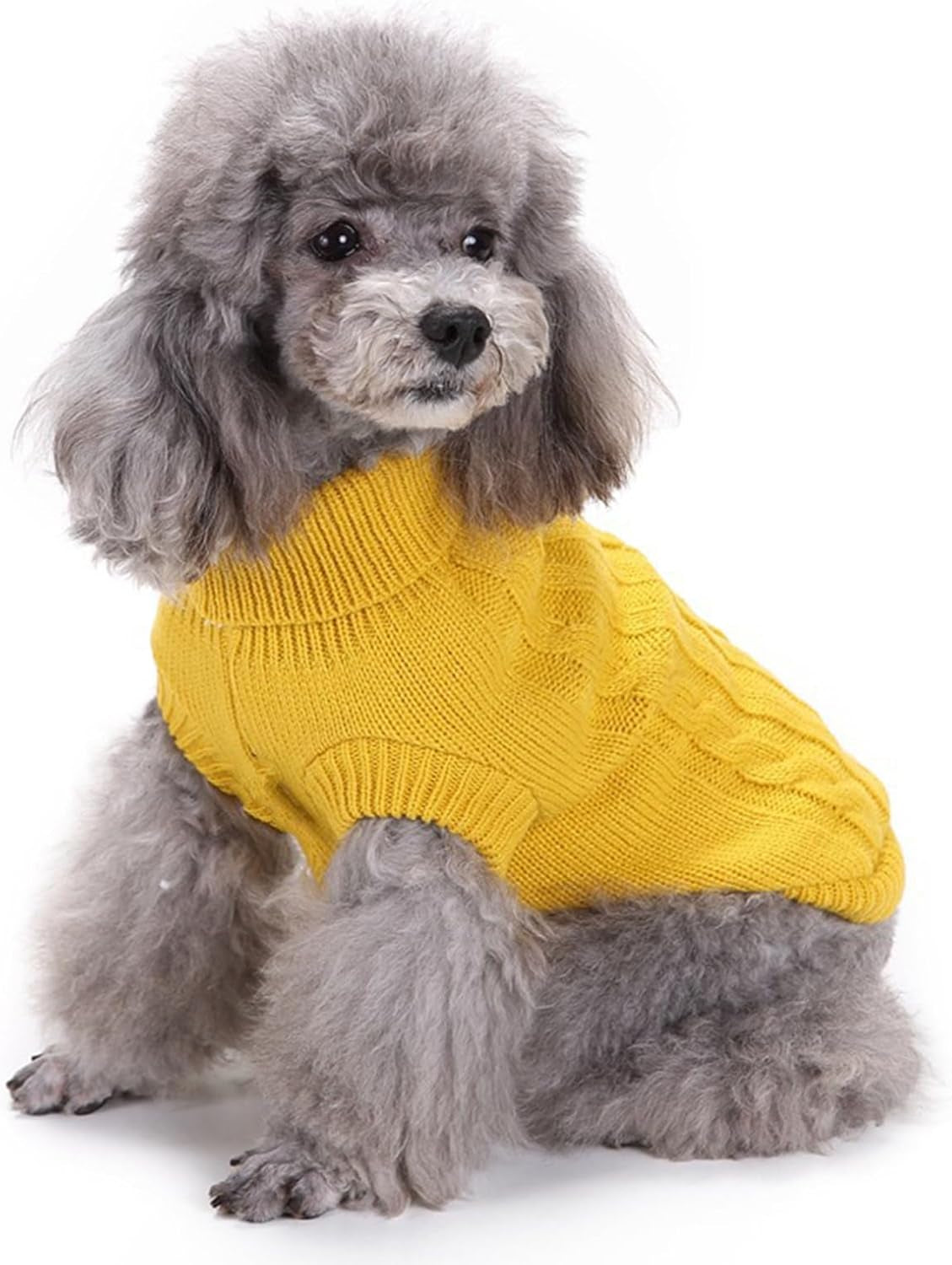 Knitted Winter Sweater for Small Dogs and Cats - Warm Yellow Sweatshirt for Puppies and Kittens