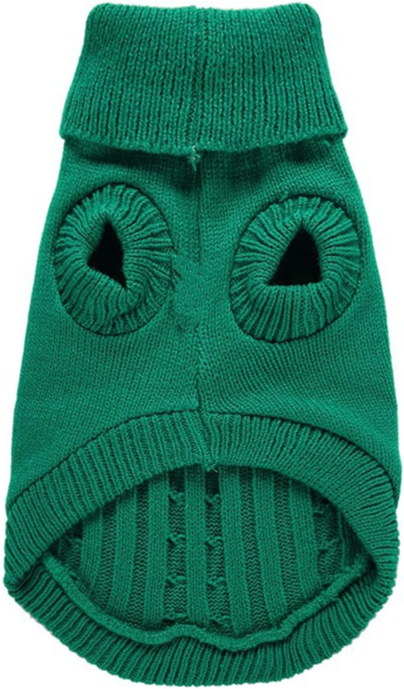 Knitted Winter Sweater for Small Dogs and Cats - Xx-Small, Green