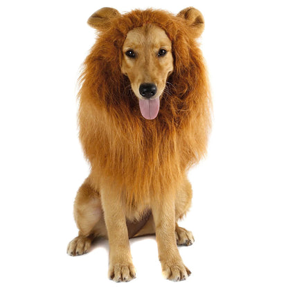 Majestic Lion Mane Cosplay Costume for Medium to Large Dogs - Complete with Ears!
